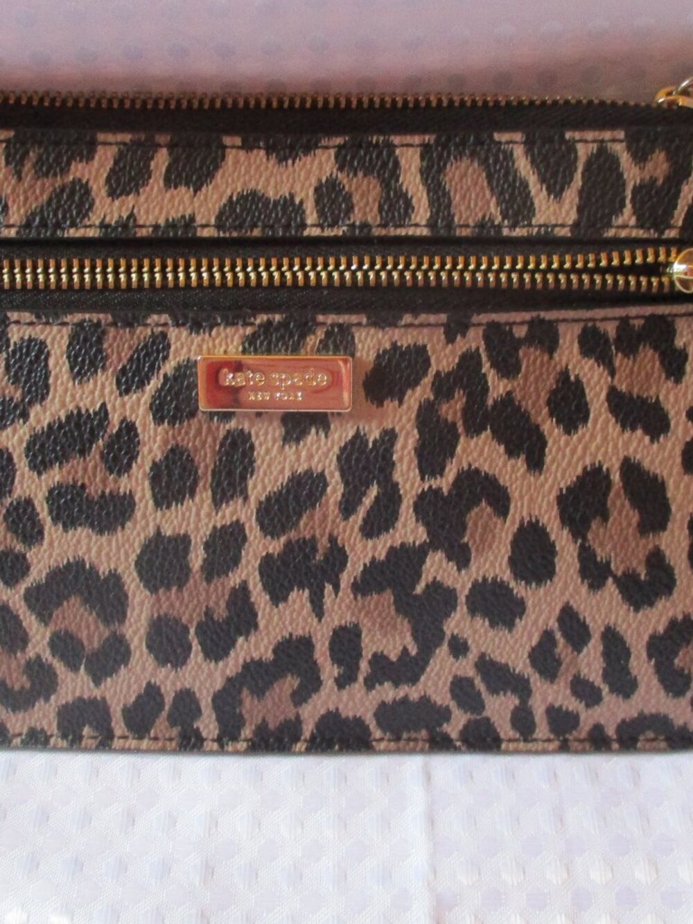 NWT Kate Spade New York Leopard Print Faux Leather Wristlet/Wallet
